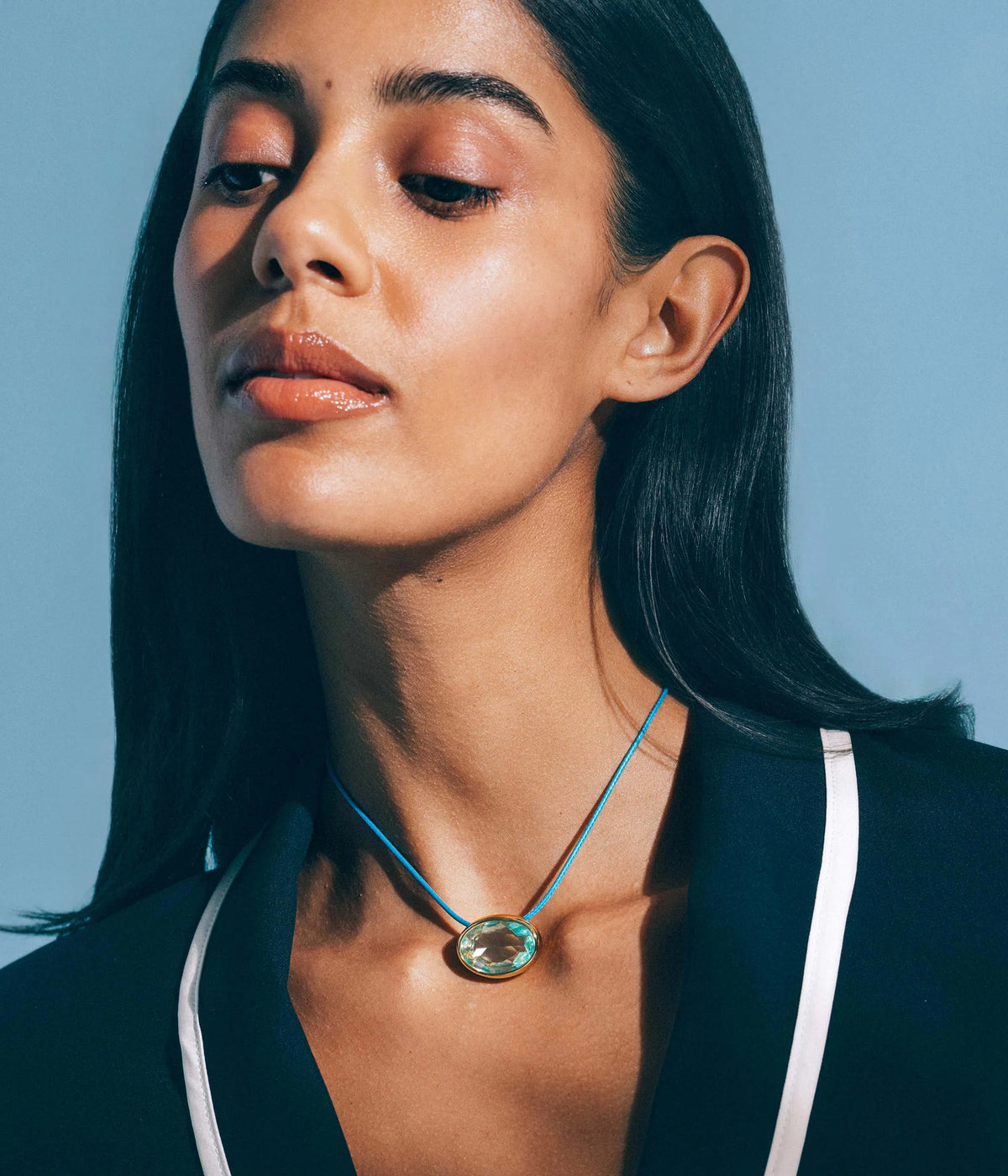 Marisol Necklace in Aqua-Necklaces-Mama Bijoux