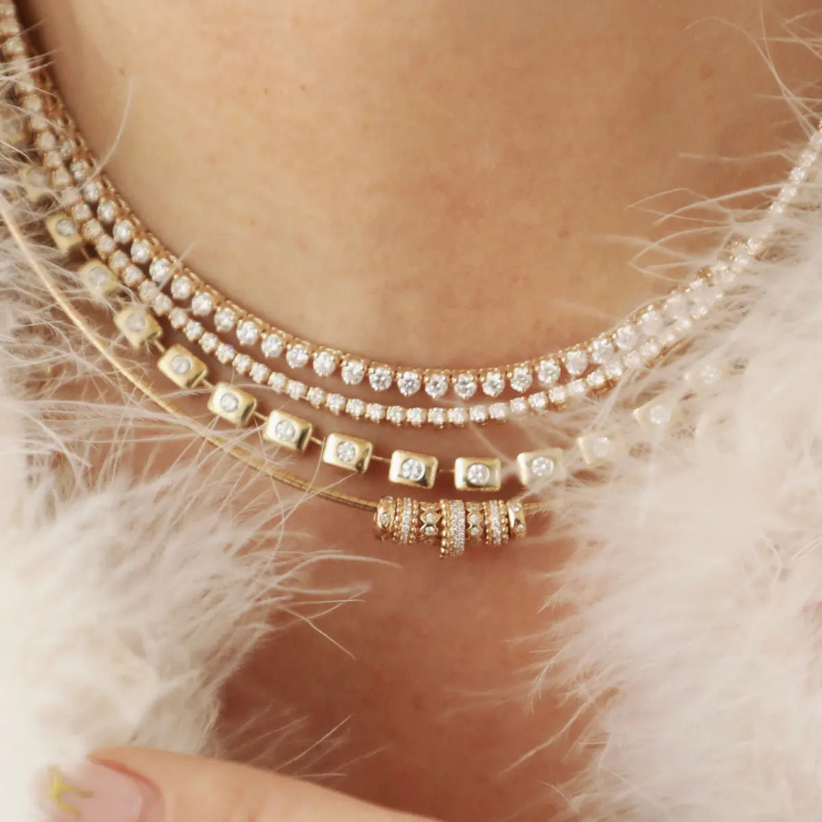 The Crown Joy Tennis Necklace (5ct)-Necklaces-Mama Bijoux