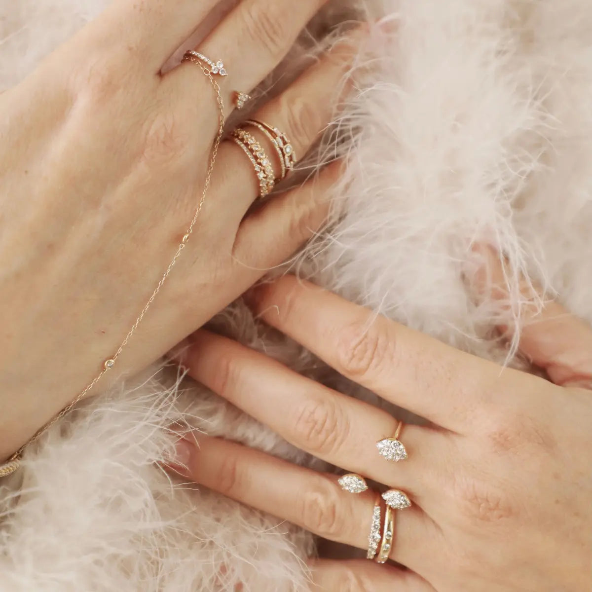 Baguette & Round Diamond Stacking Ring - ShopMamaBijoux