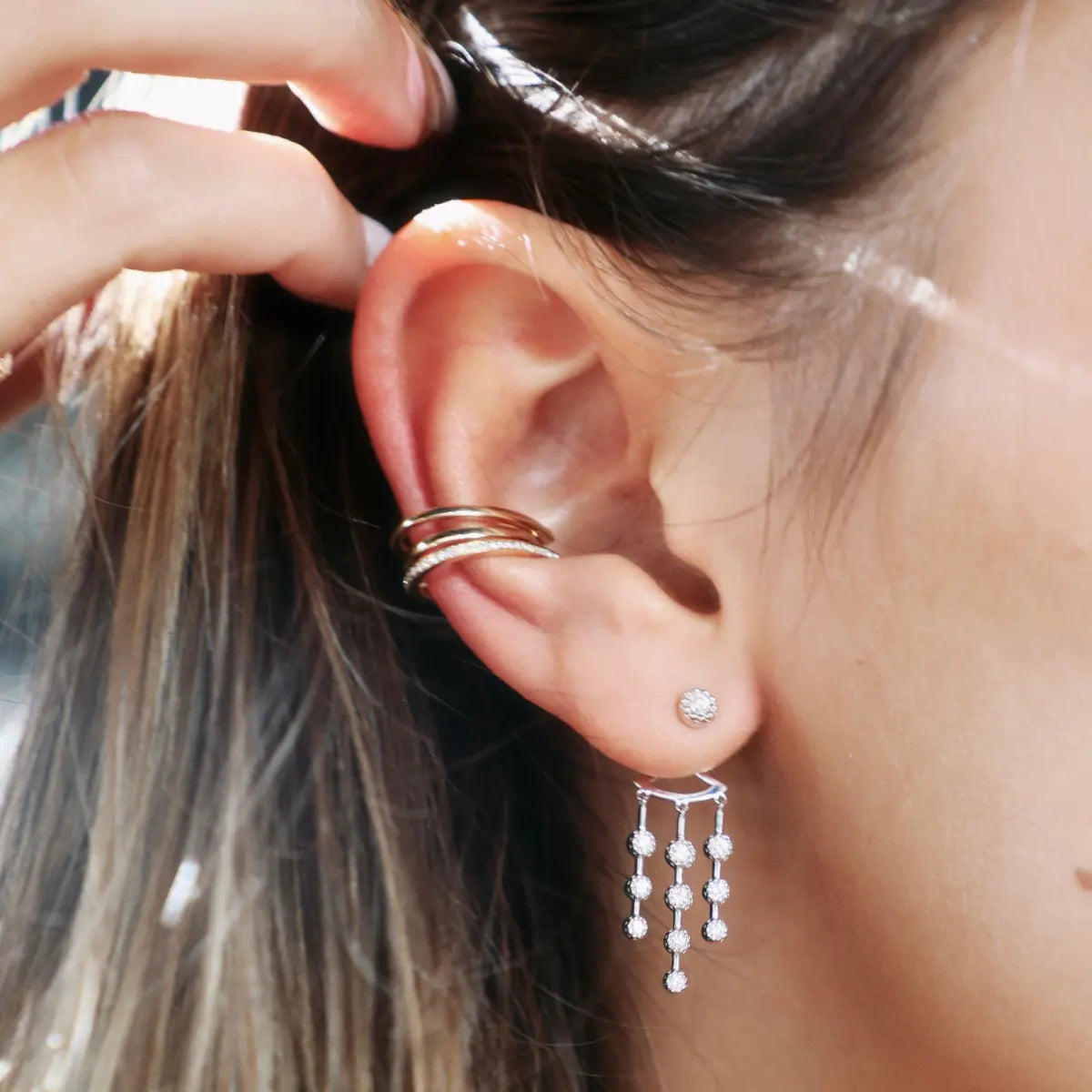 Oh You Fancy Diamond Stud Earring Jacket-Earrings-Mama Bijoux