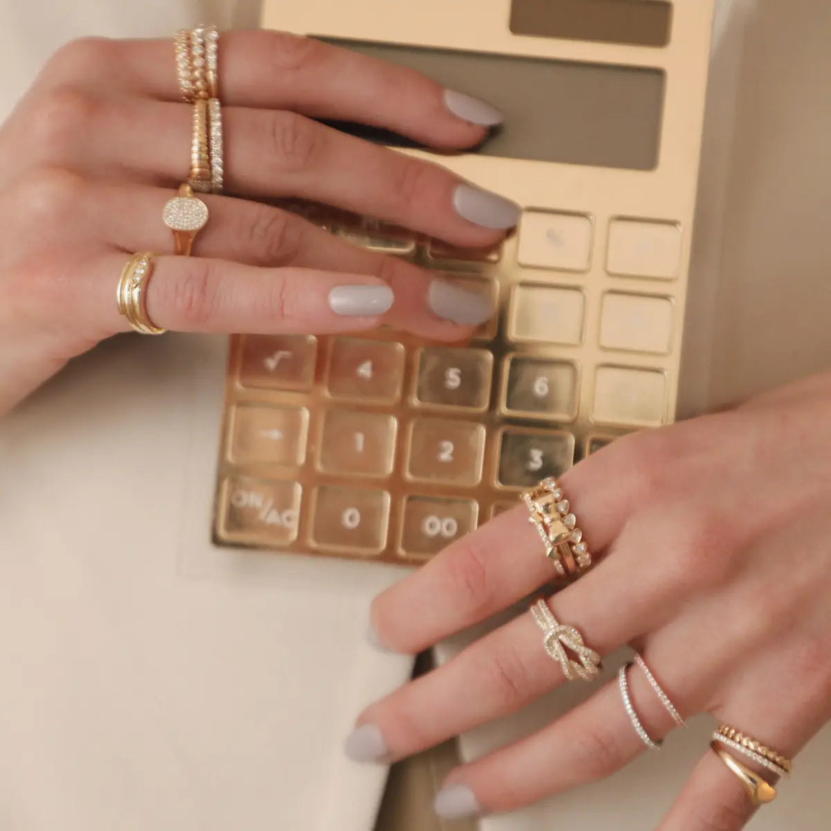 Oval Pavé Diamond Signet Ring-Rings-Mama Bijoux