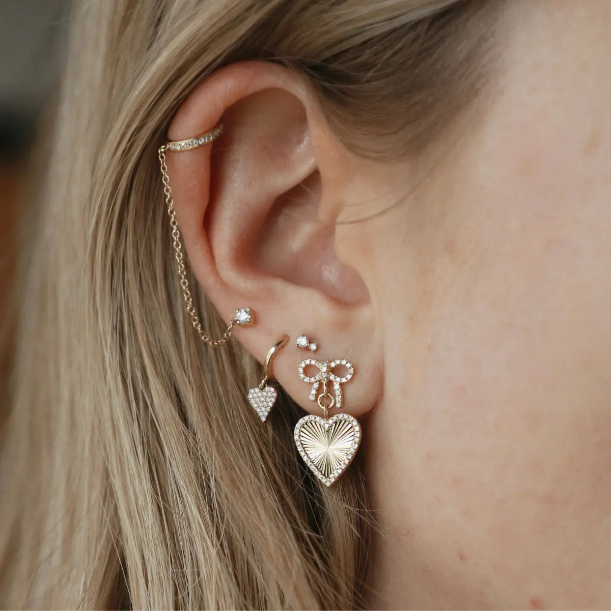 Itty Bitty Double Diamond Drop Studs-Earrings-Mama Bijoux