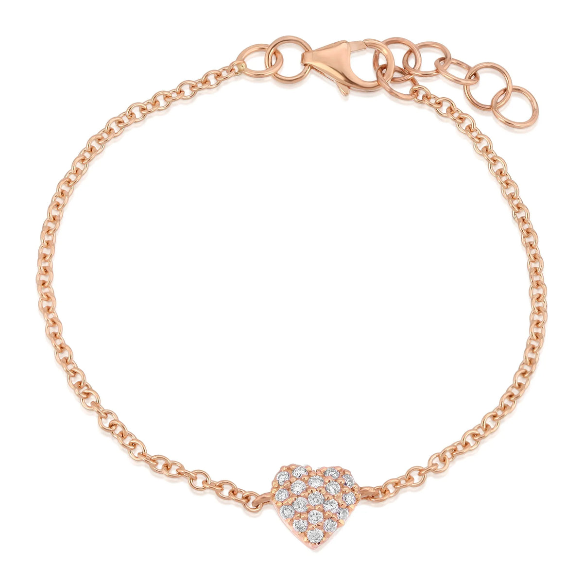 14k Gold Diamond Heart Bracelet (Baby/Child Size) — Bracelets — Mama Bijoux fine jewelry