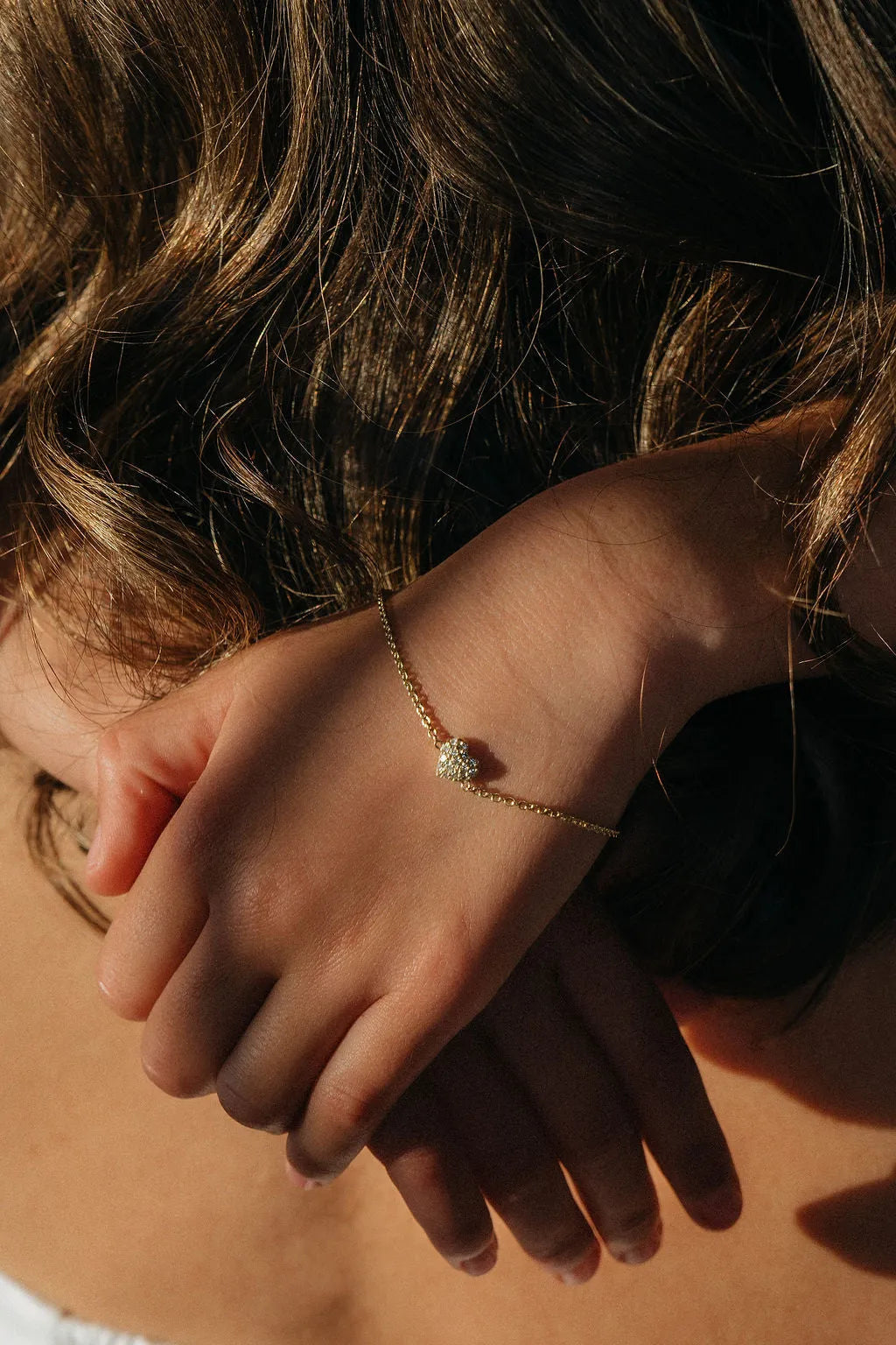 14k Gold Diamond Heart Bracelet (Baby/Child Size) — Bracelets — Mama Bijoux fine jewelry