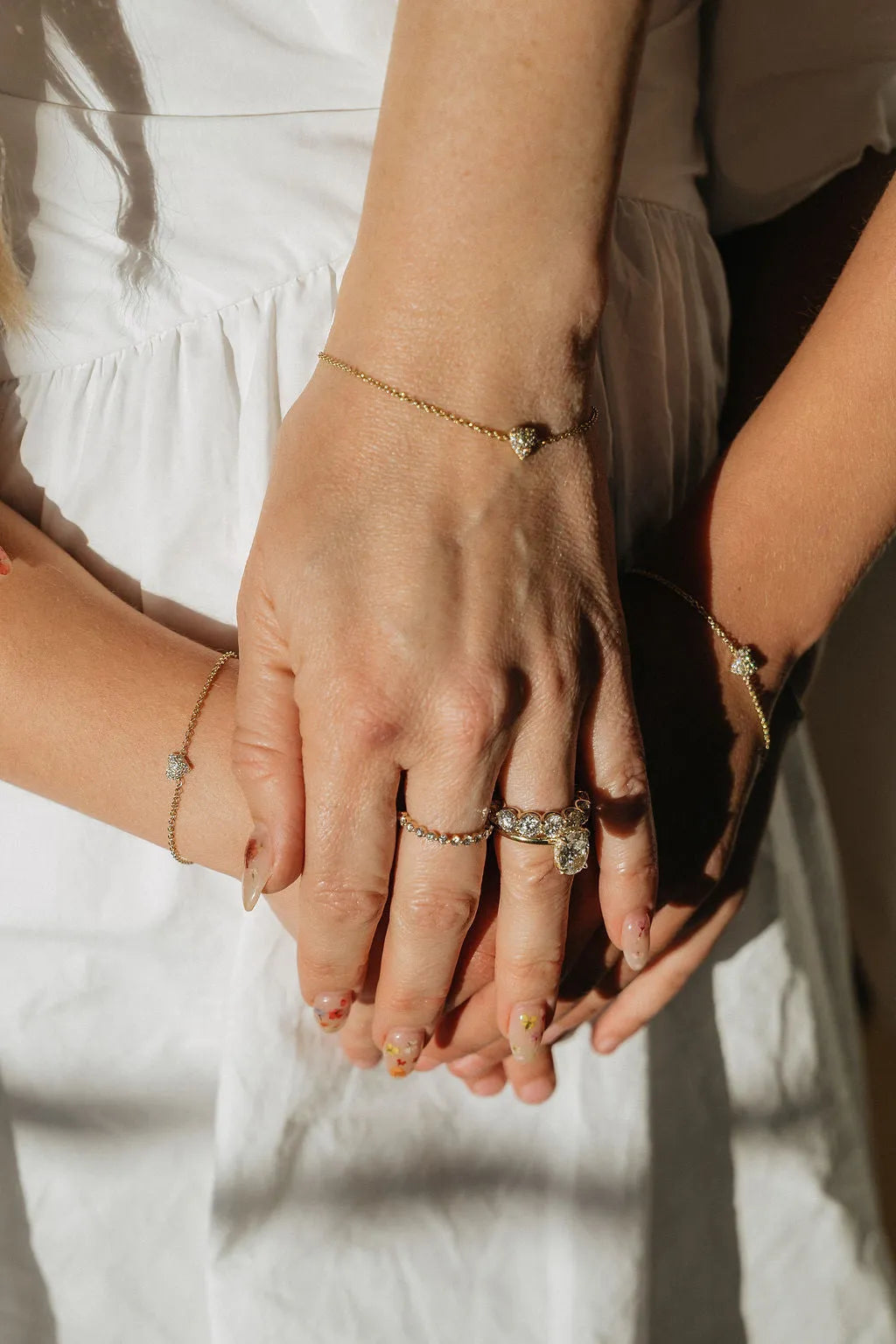 14k Gold Diamond Heart Bracelet (Mama/Adult Size) — Bracelets — Mama Bijoux fine jewelry