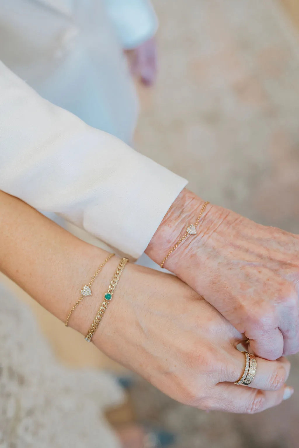 14k Gold Diamond Heart Bracelet (Mama/Adult Size) — Bracelets — Mama Bijoux fine jewelry