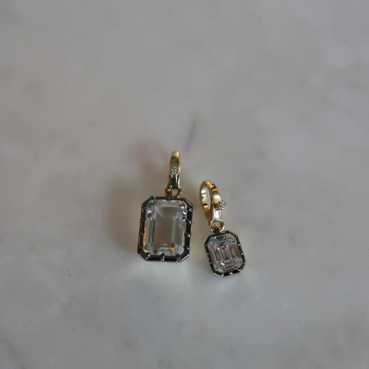 Diamond Mosaic Black Rhodium Pendant-Charms & Pendants-Mama Bijoux