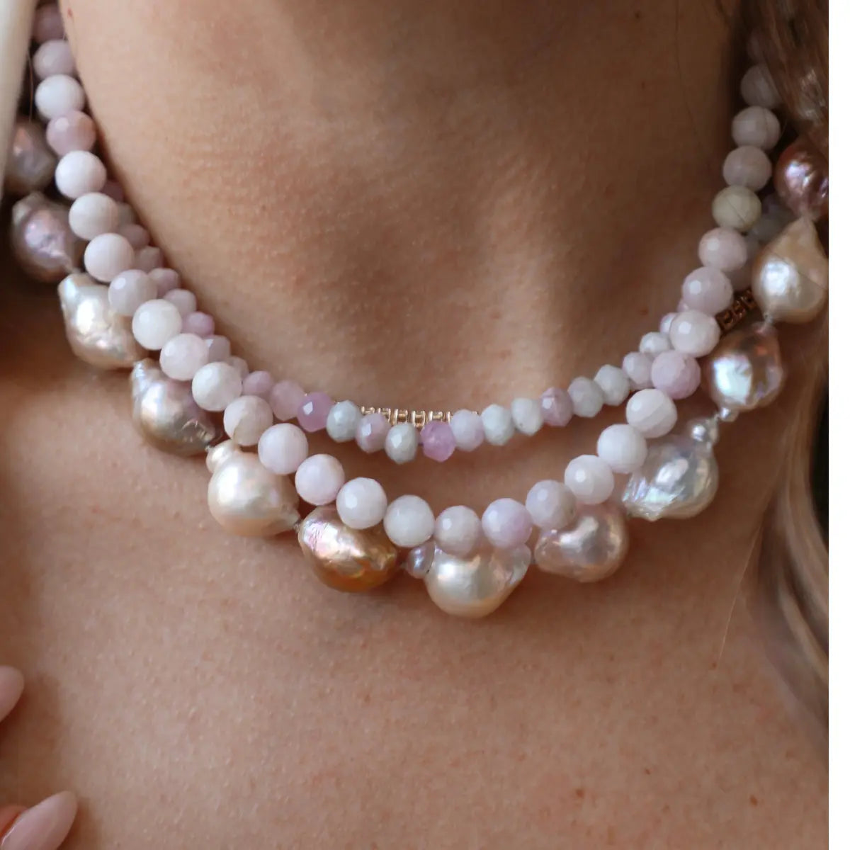 Bespoke Large Natural Pearl Necklace-Necklaces-Mama Bijoux