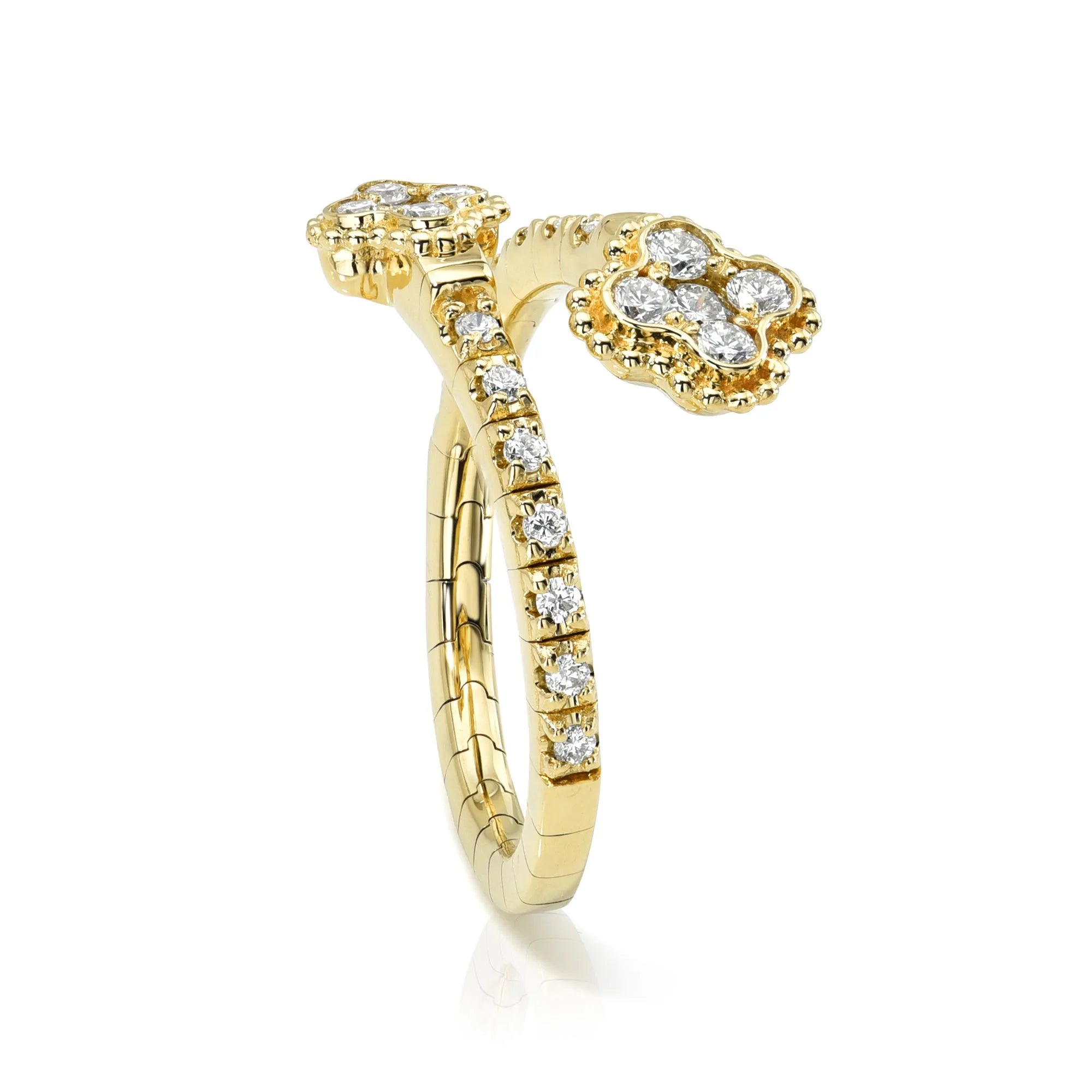 Stacked Four Leaf Clover Flexible Ring-Rings-Mama Bijoux