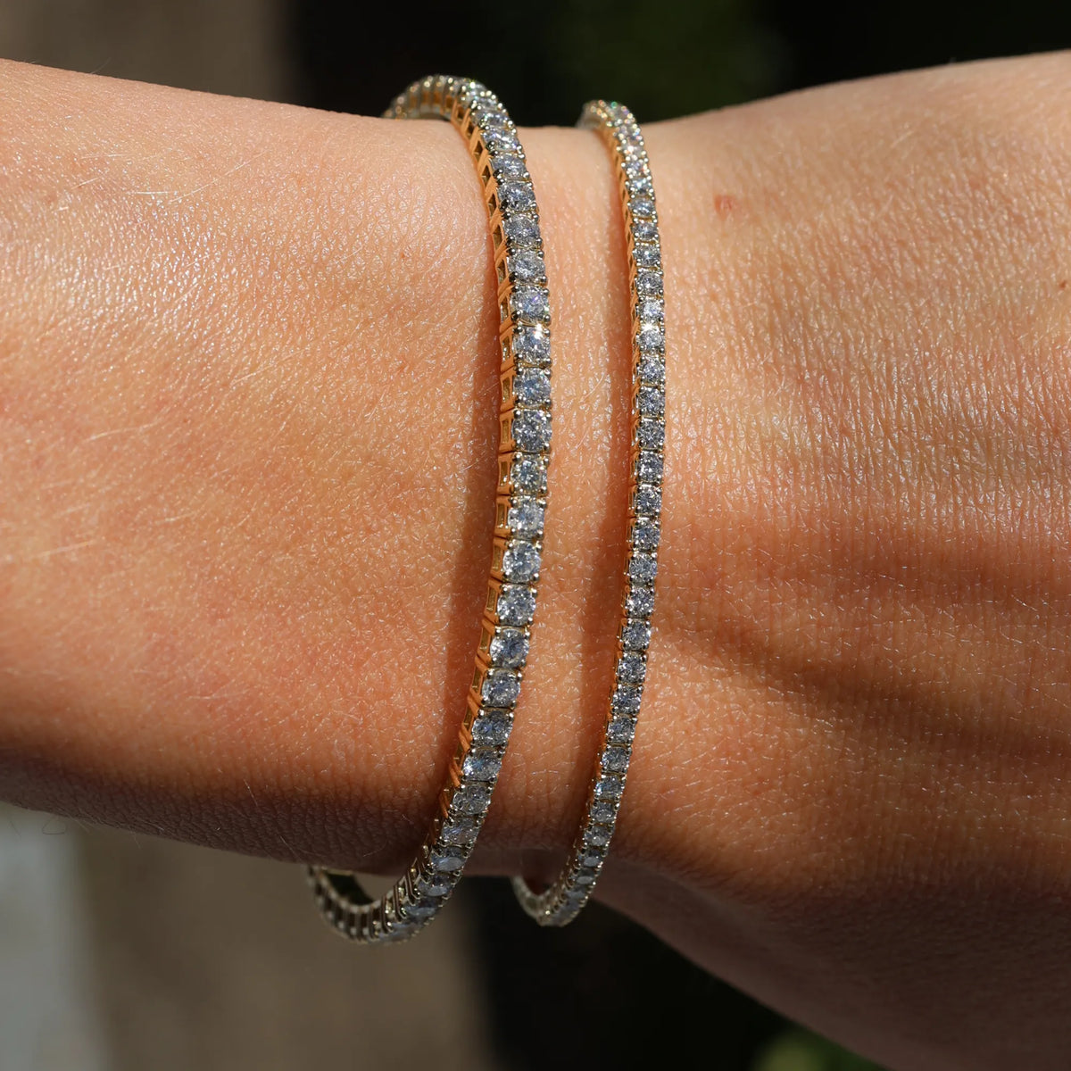 Classic 4 Prong Setting Diamond Flexible Tennis Bangle - ShopMamaBijoux