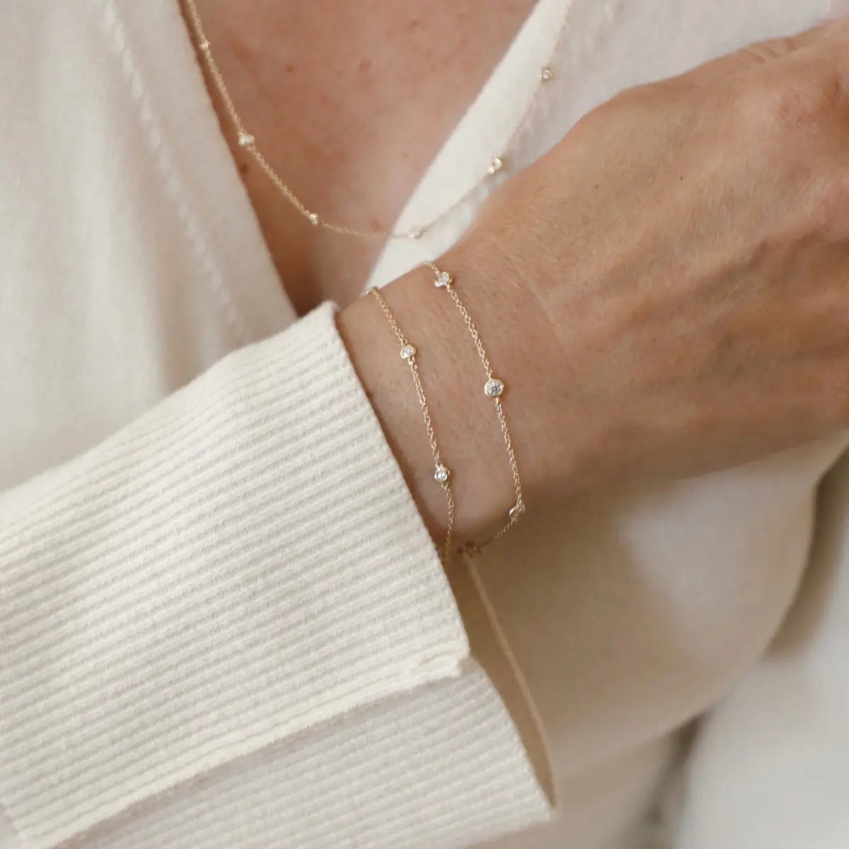 Diamonds by the Yard Bracelet (larger diamonds)-Bracelets-Mama Bijoux