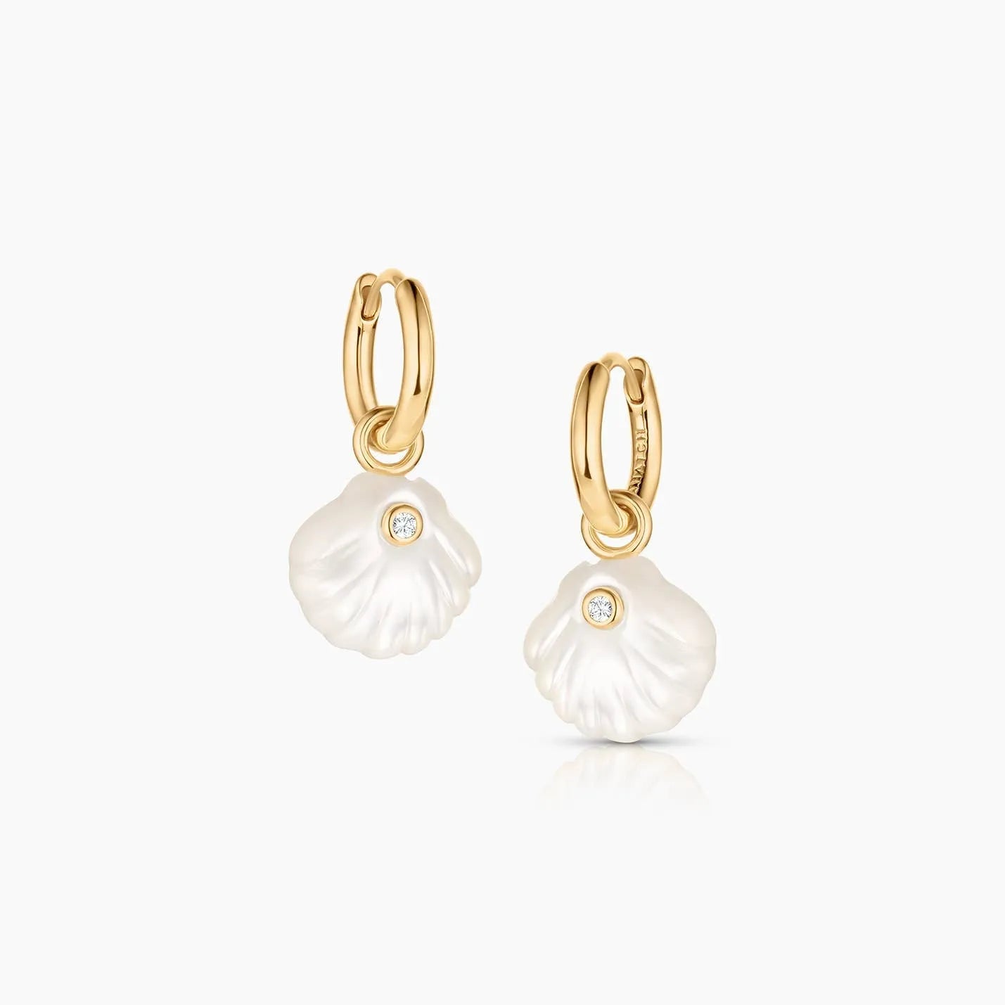 Coquille Mother Of Pearl Hoop Earrings-Mama Bijoux