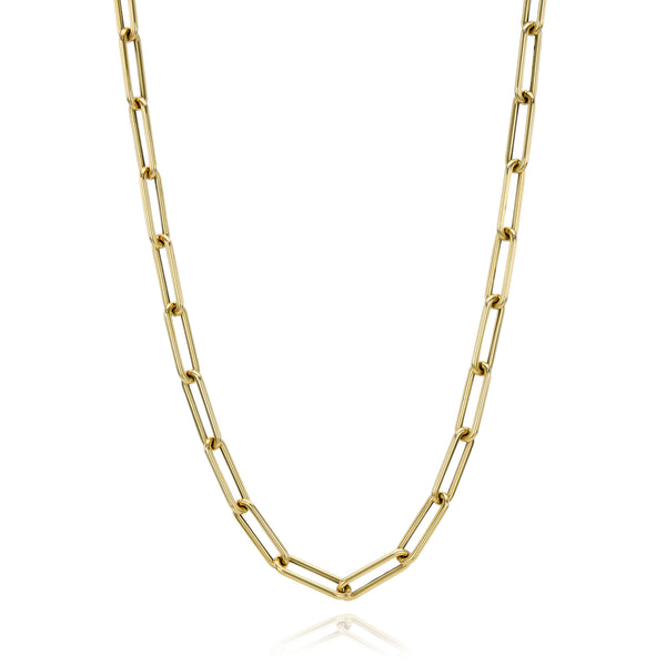 Medium Rounded 14k Gold Paperclip Chain