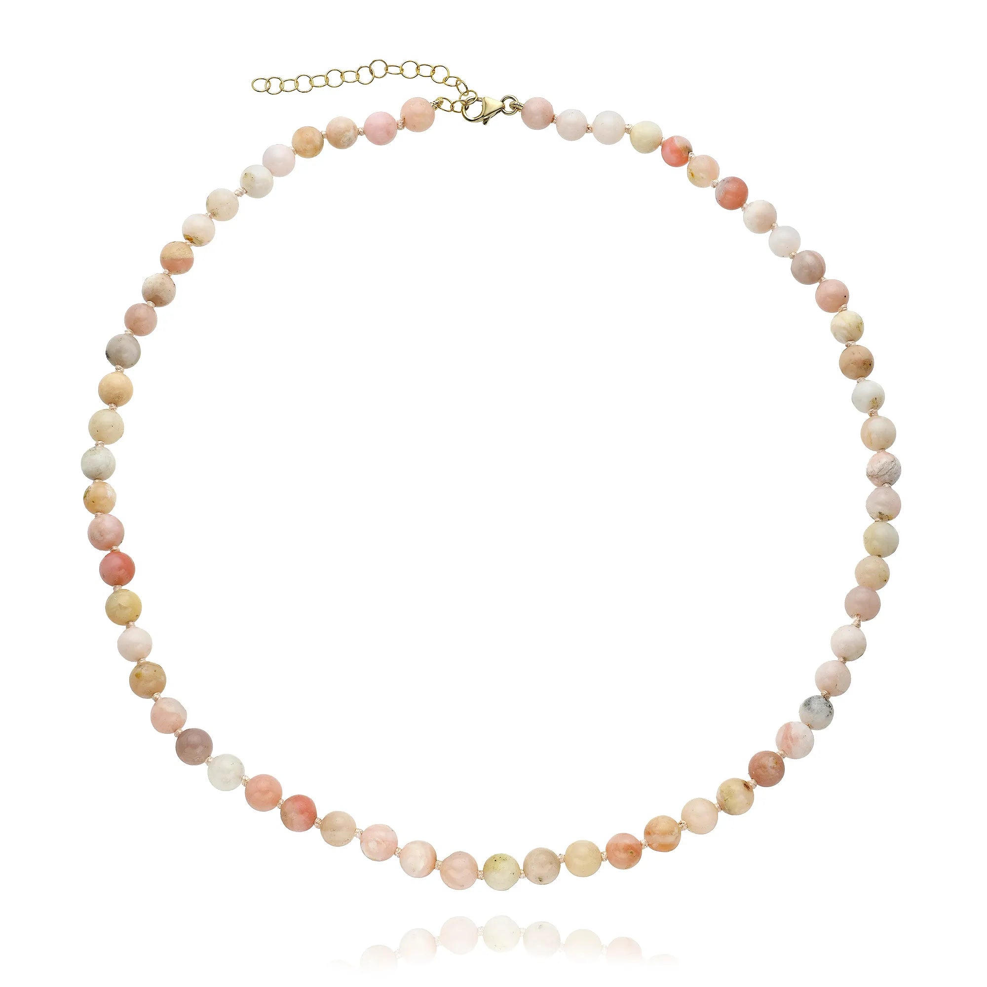 Pink Opal Beaded Necklace-Mama Bijoux