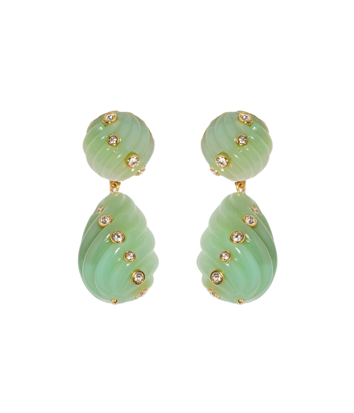 Raeni Drop Earrings in Mint-Earrings-Mama Bijoux