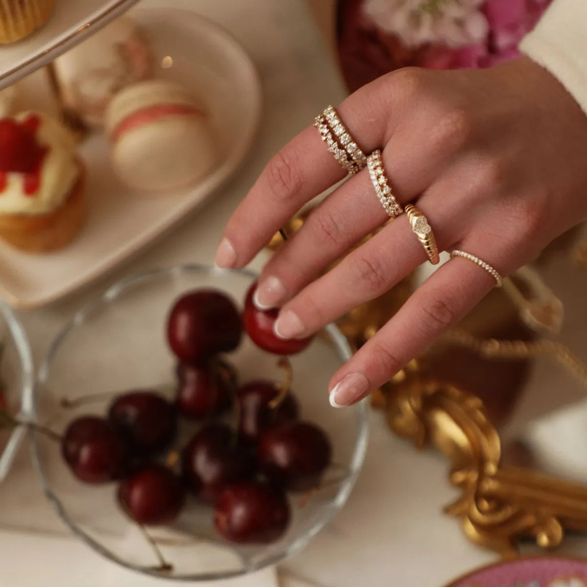 Diamond Trio Cluster Ring-Rings-Mama Bijoux