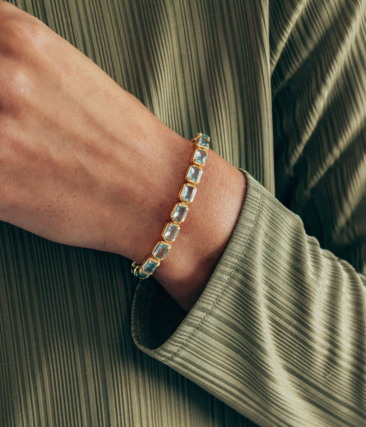 Liza Slider Bracelet in Aqua-Bracelets-Mama Bijoux