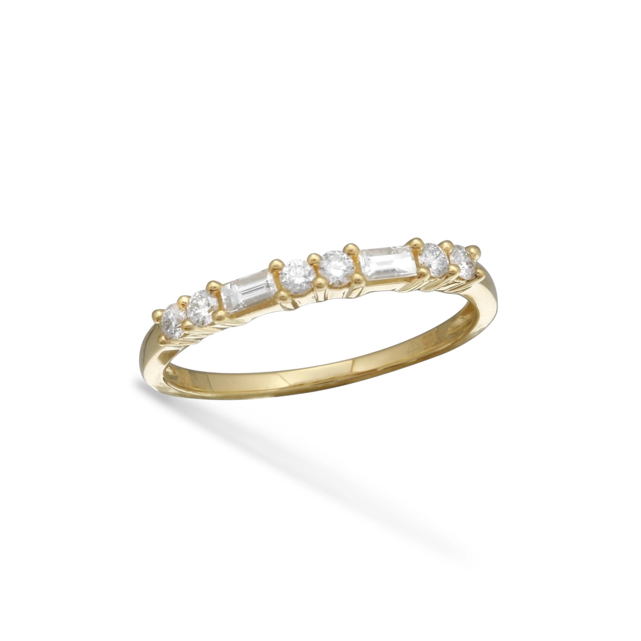 Baguette and Duo Round Diamond Stacking Ring-Rings-Mama Bijoux