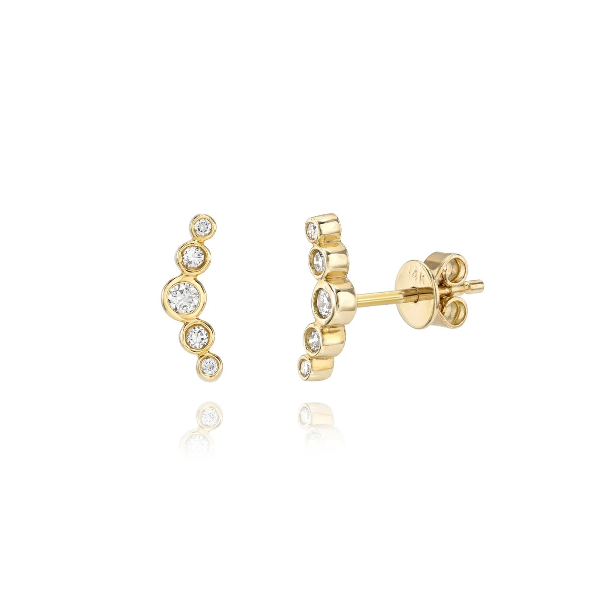 Bezeled Diamond Crawler, 14k yellow gold, natural diamonds, Mama Bijoux Fine Jewelry