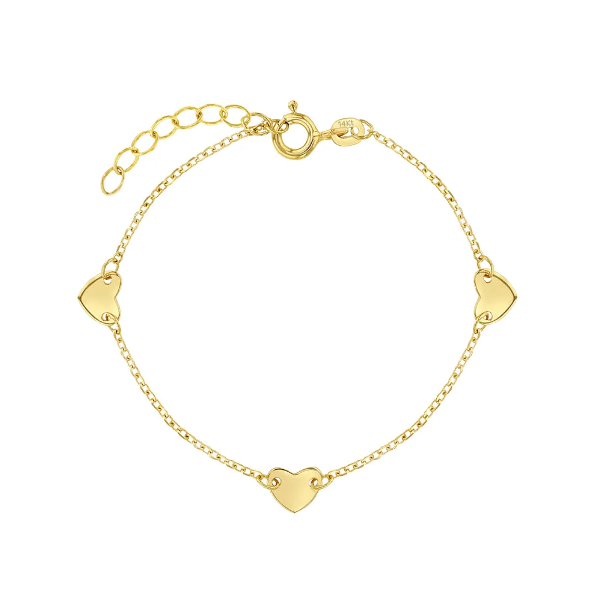Bijoux Babes 14k Gold Heart Charm Bracelet