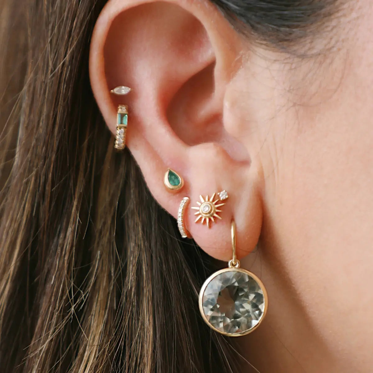 Citrus Drop Earrings Mama Bijoux Fine Jewelry 14k yellow gold natural gemstones