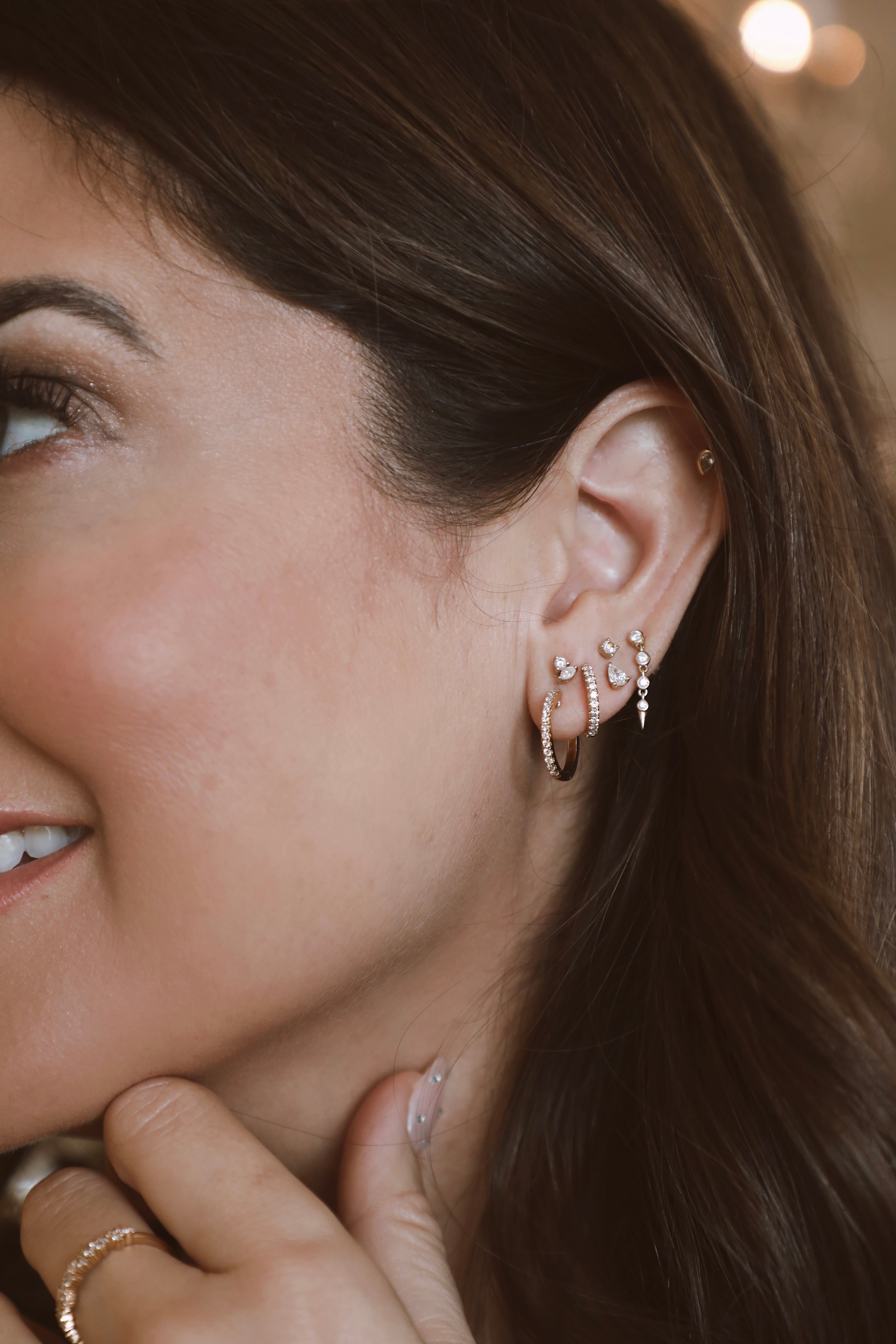 Classic Diamond Huggies (12mm) — Earrings — Mama Bijoux fine jewelry