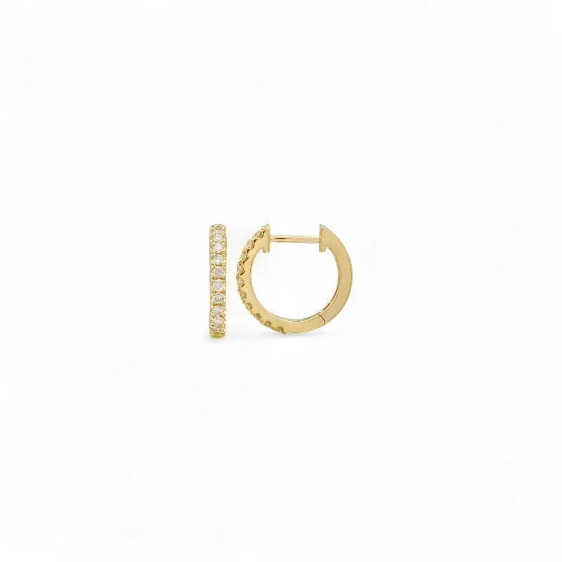 Classic Diamond Huggies (12mm) — Earrings — Mama Bijoux fine jewelry