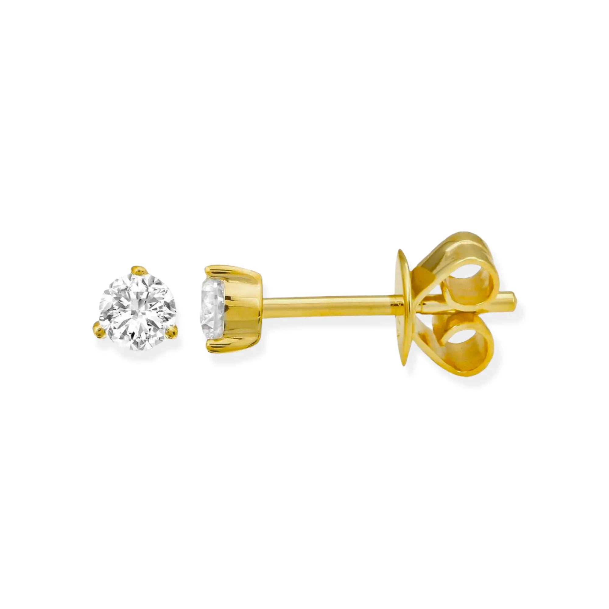 Classic Three Prong Diamond Studs — Earrings — Mama Bijoux fine jewelry