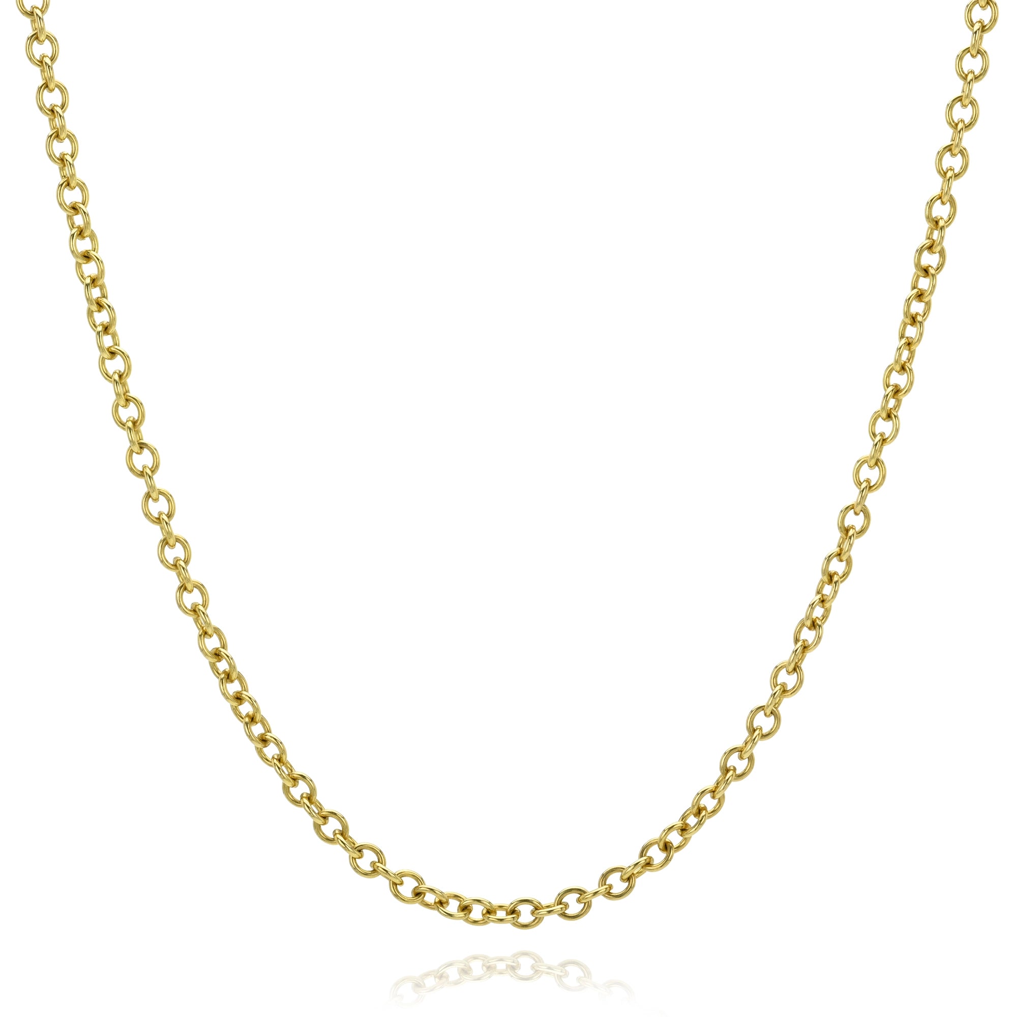 Classic Solid Gold Rollo Chain 16 inches Mama Bijoux Fine Jewelry 14k yellow gold