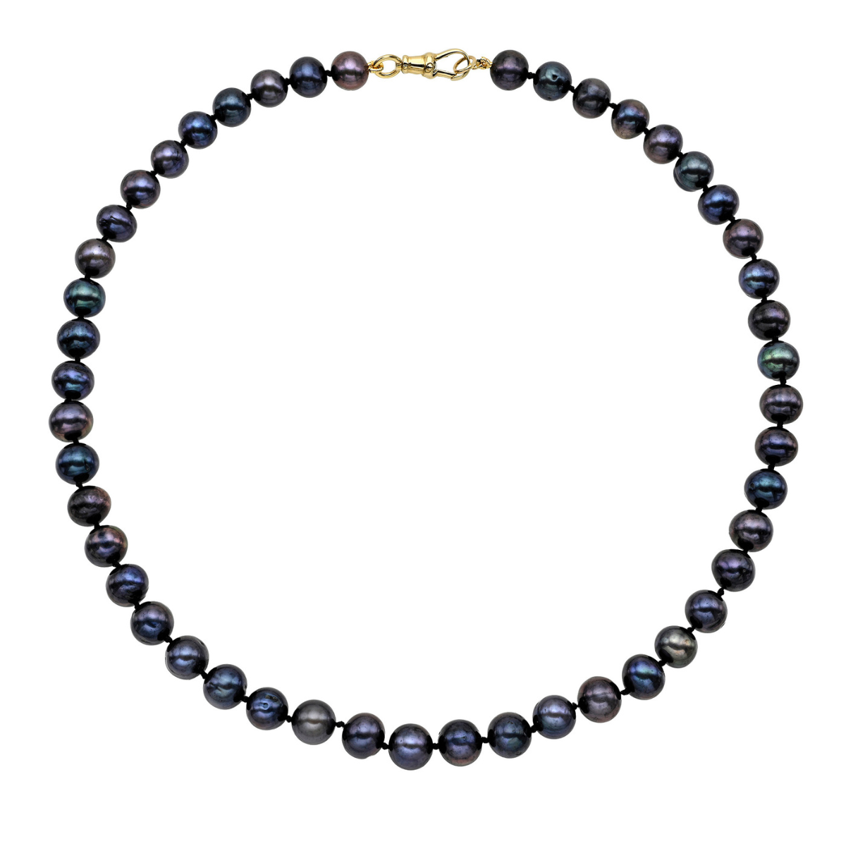 Classique Dark Grey Beaded Pearl Necklace-Mama Bijoux