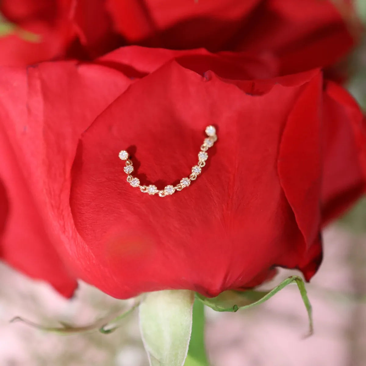 Cupcake Double Chain Stud Earring (Single)-Earrings-Mama Bijoux