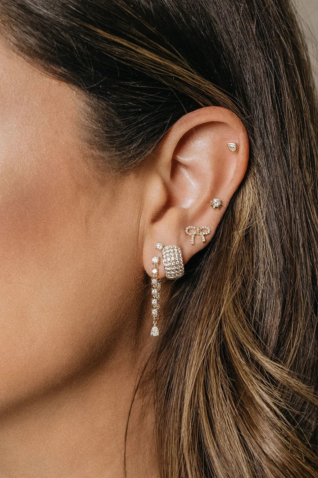 Diamond Bow Studs — Earrings — Mama Bijoux fine jewelry
