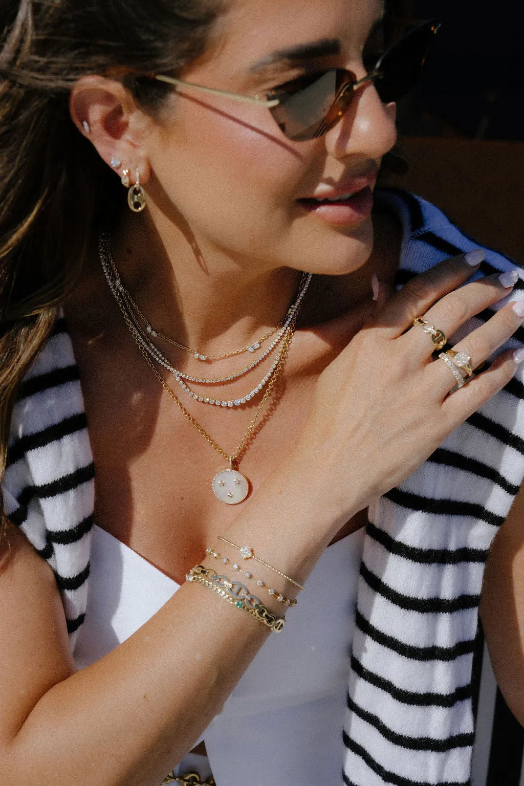 Diamond Four Leaf Clover Flexible Bangle — Bracelets — Mama Bijoux fine jewelry