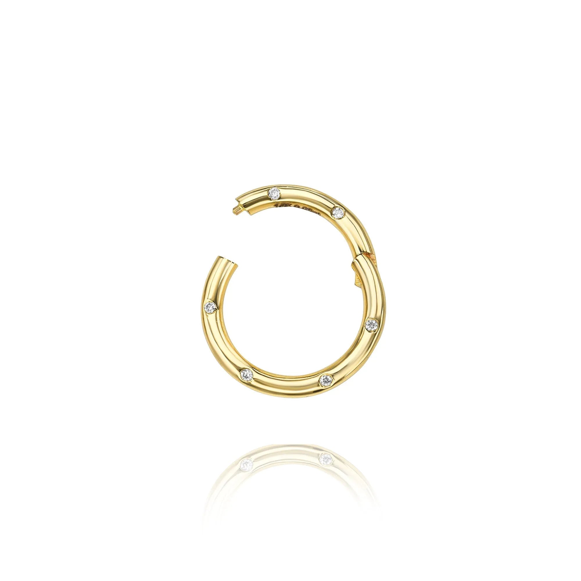 Diamond Inlay Round Charm Enhancer — Charm Enhancer — Mama Bijoux fine jewelry