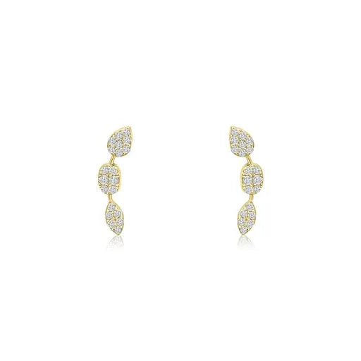 Multi Shape Pavé Crawler Stud — Earrings — Mama Bijoux fine jewelry