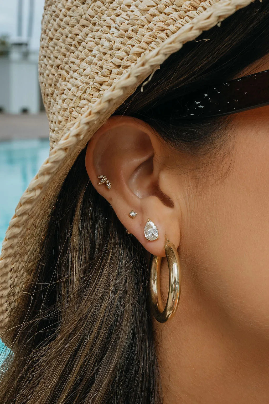 Diamond Leaf Stud Earrings — Earrings — Mama Bijoux fine jewelry