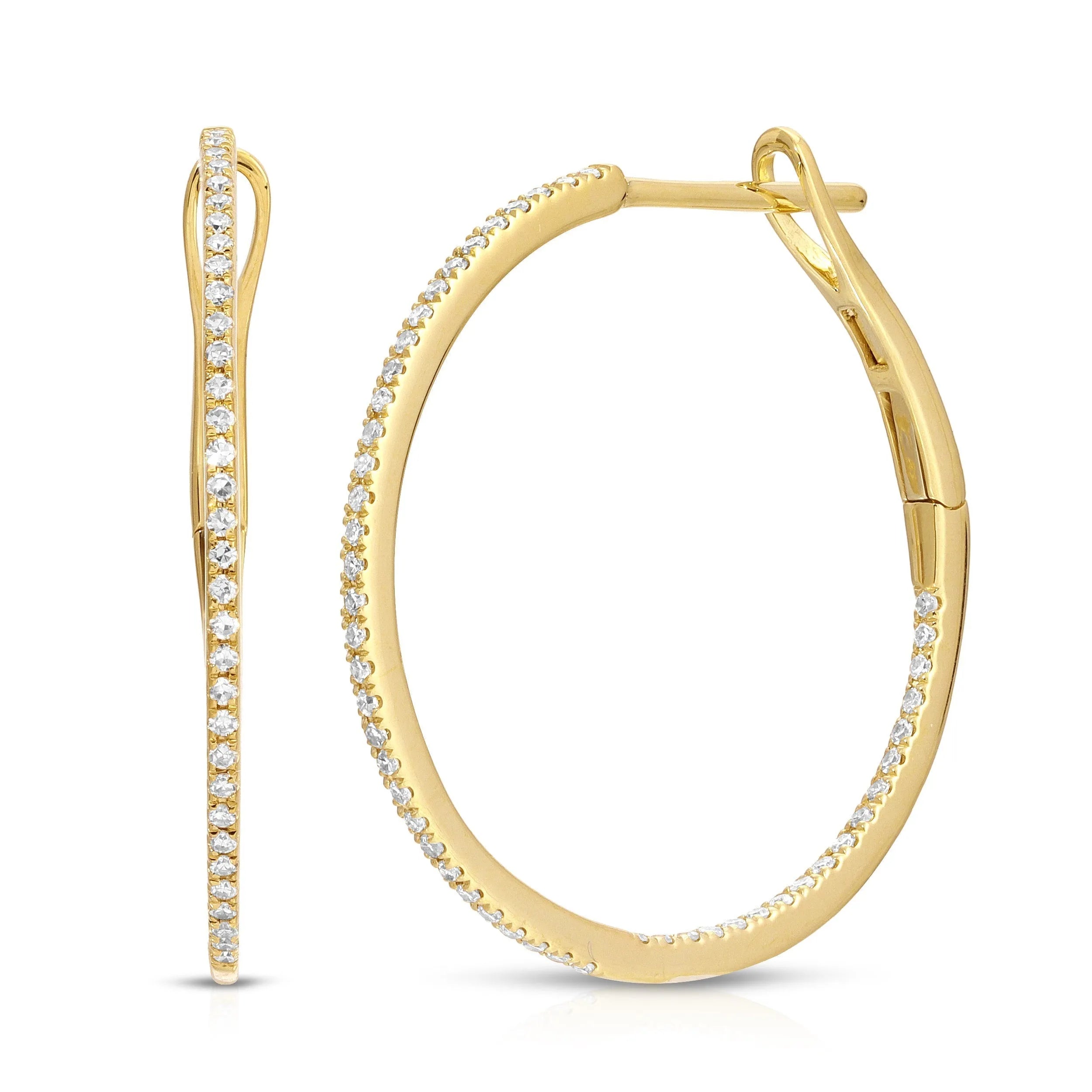 Diamond Pavé Inside Out Hoops (27mm) — Earrings — Mama Bijoux fine jewelry