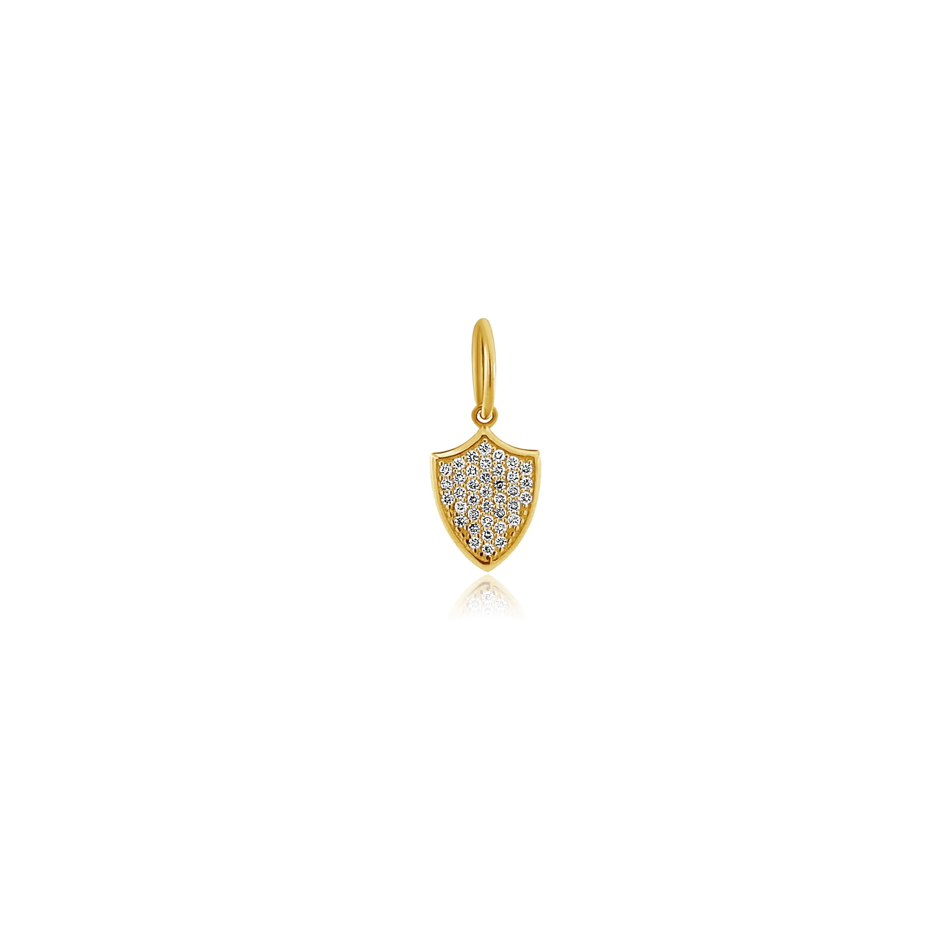 Diamond Shield Charm — Charms & Pendants — Mama Bijoux fine jewelry