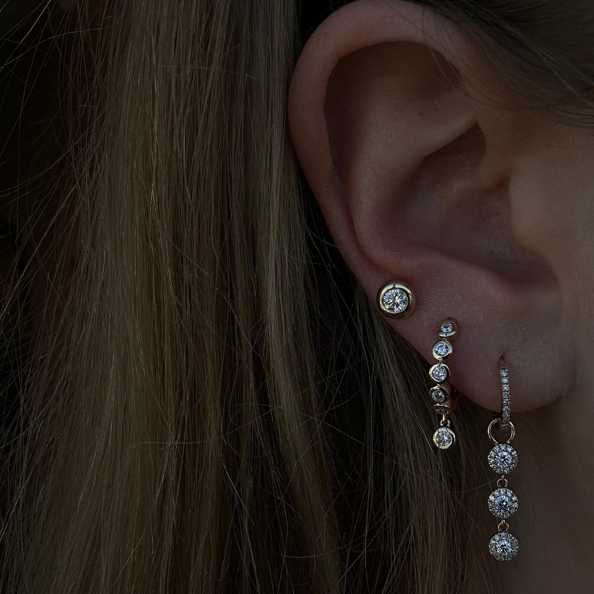 Mama Bijoux fine jewelry diamond drop earrings