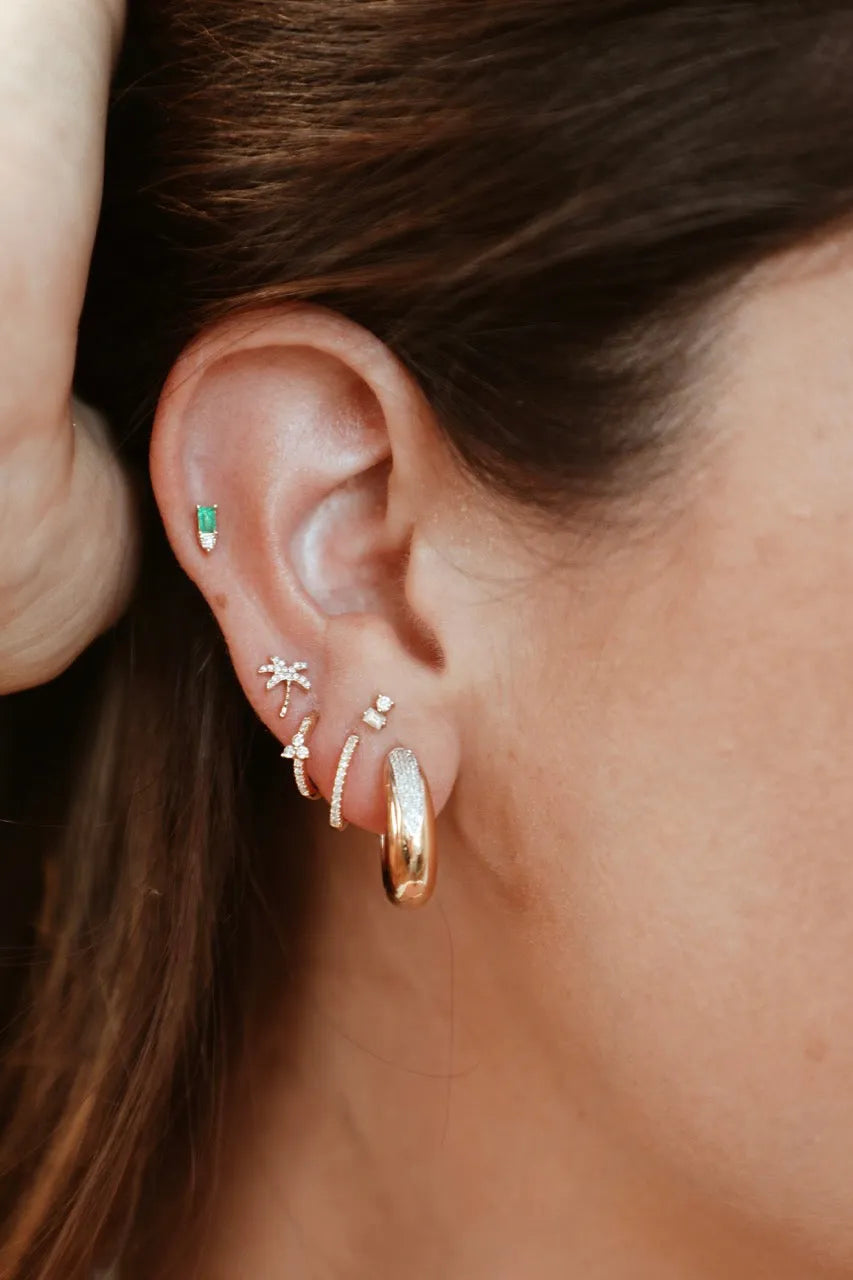 Emerald & Diamond Stud — Earrings — Mama Bijoux fine jewelry