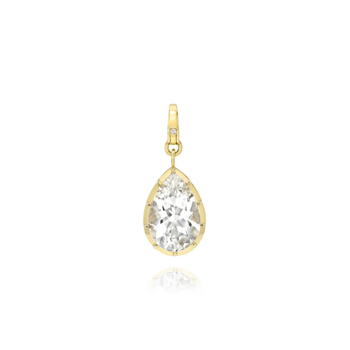 Georgian Pear Charm with Diamond Enhancer Mama Bijoux Fine Jewelry 14k yellow gold