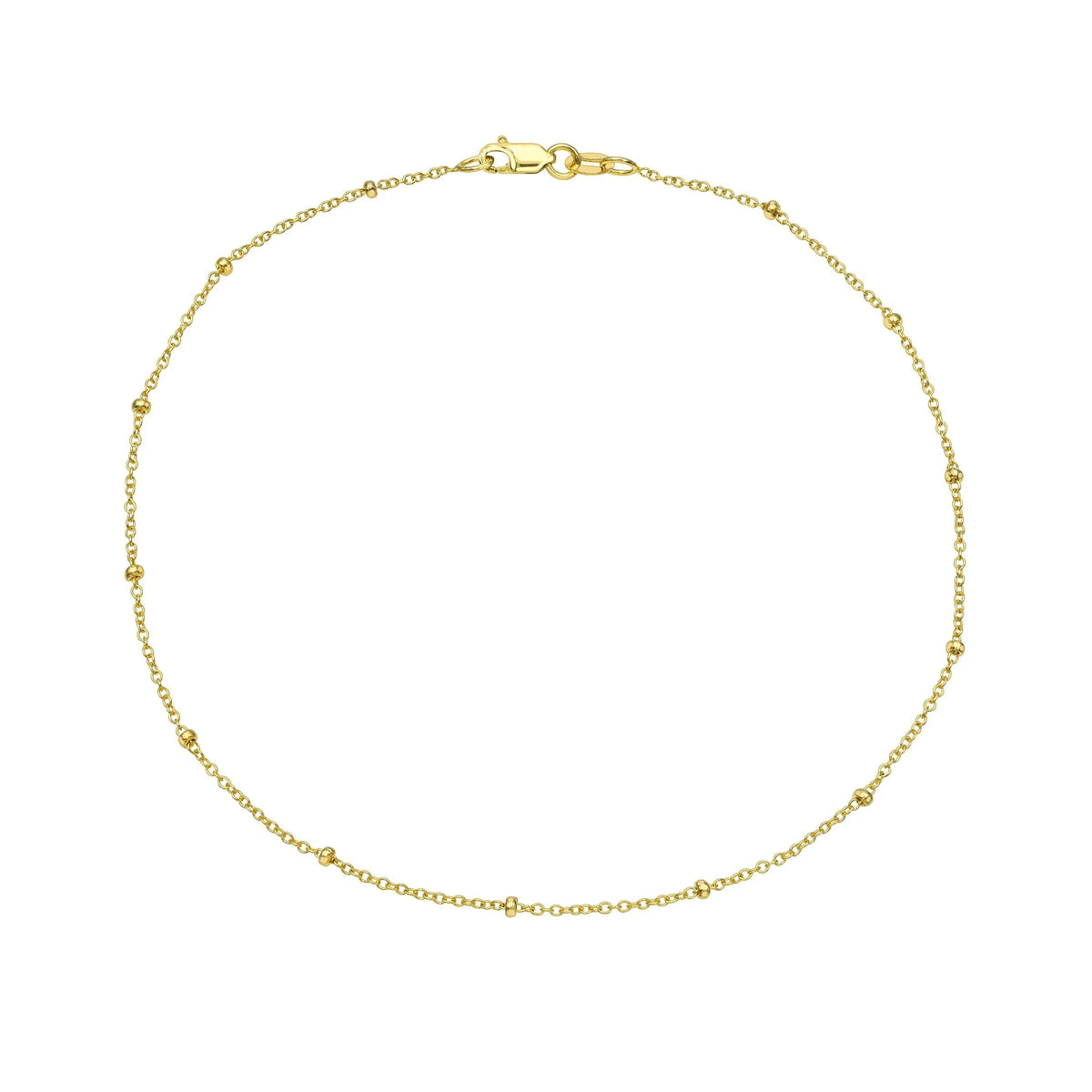 Gold Beaded Chain Anklet — Anklets — Mama Bijoux fine jewelry