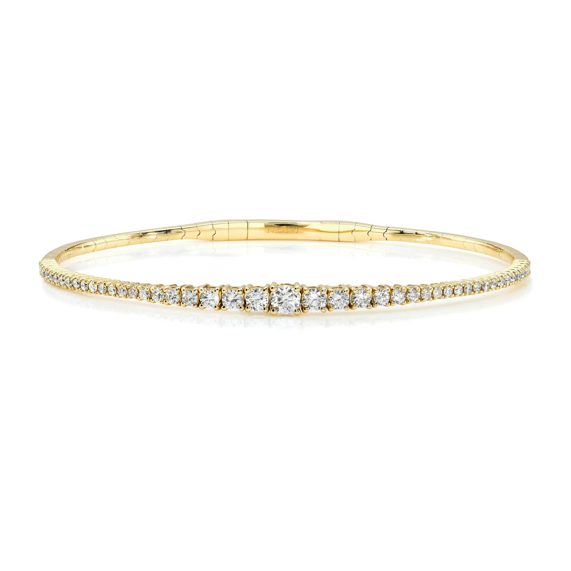 Graduated Diamonds Flexible Bangle — Bracelets — Mama Bijoux fine jewelry