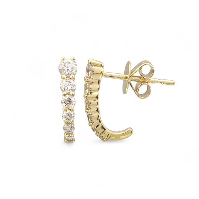 Graduating Shared Prong Lobe Stud Earrings — Earrings — Mama Bijoux fine jewelry