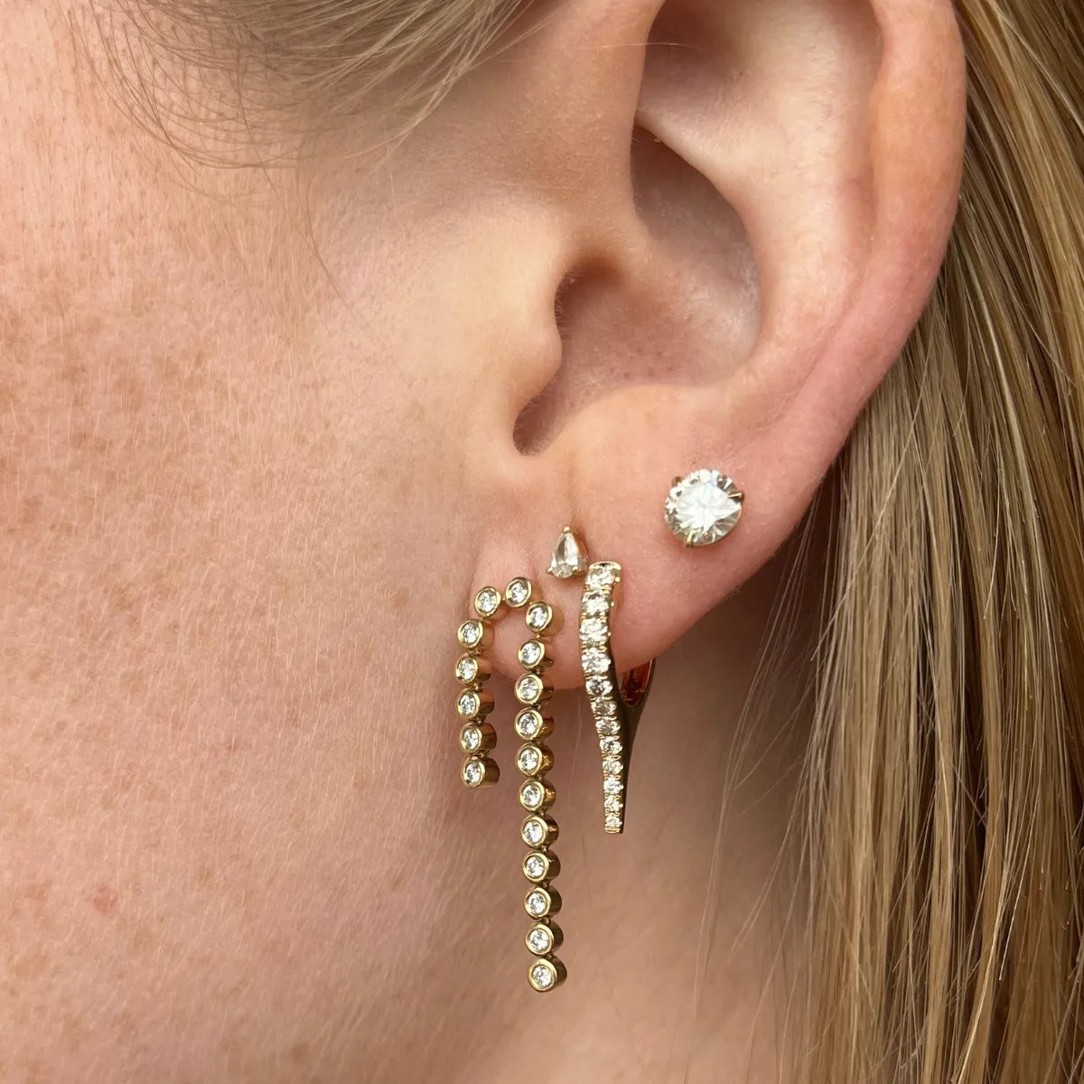 1ct Diamond Screwback Studs — Earrings — Mama Bijoux fine jewelry