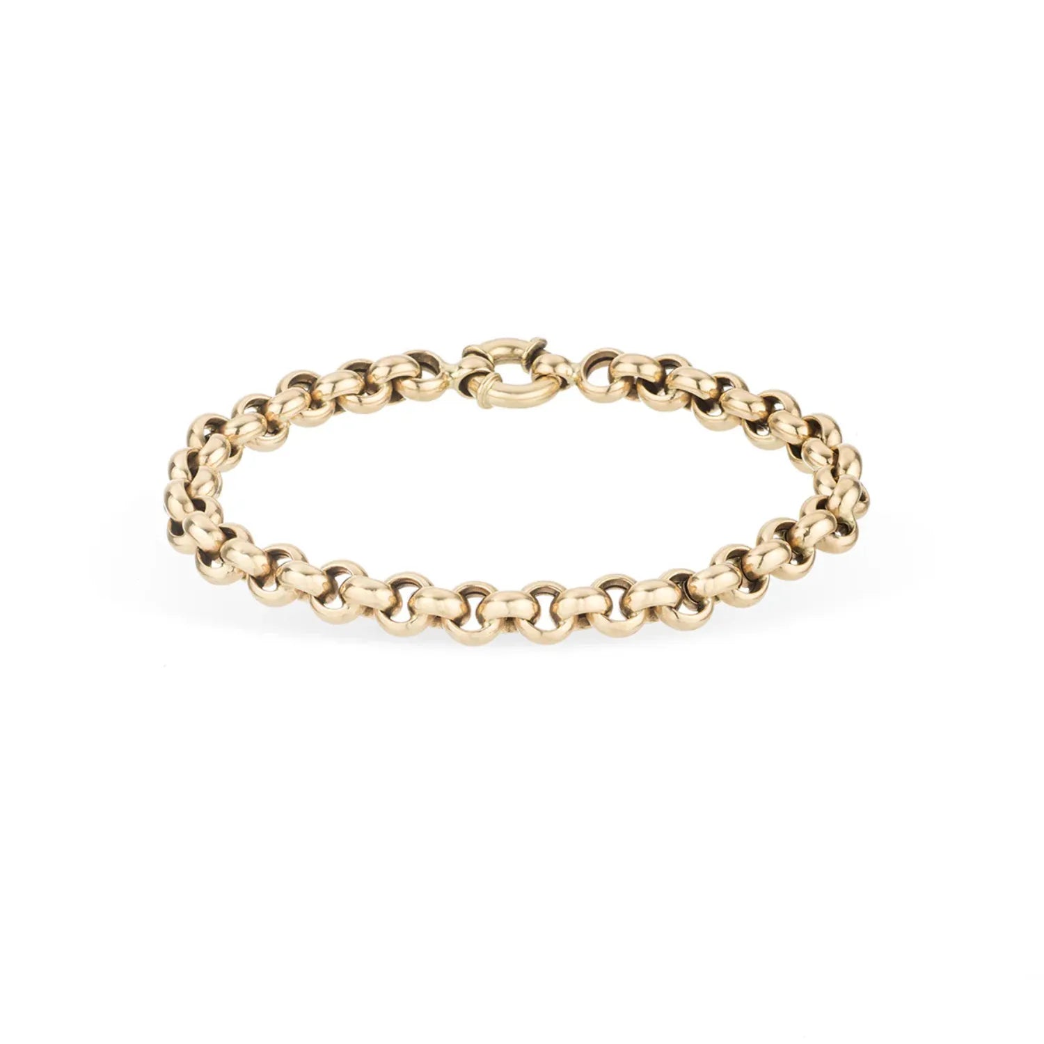 Hollow Chunky Rolo Chain Bracelet (Spring Clasp)