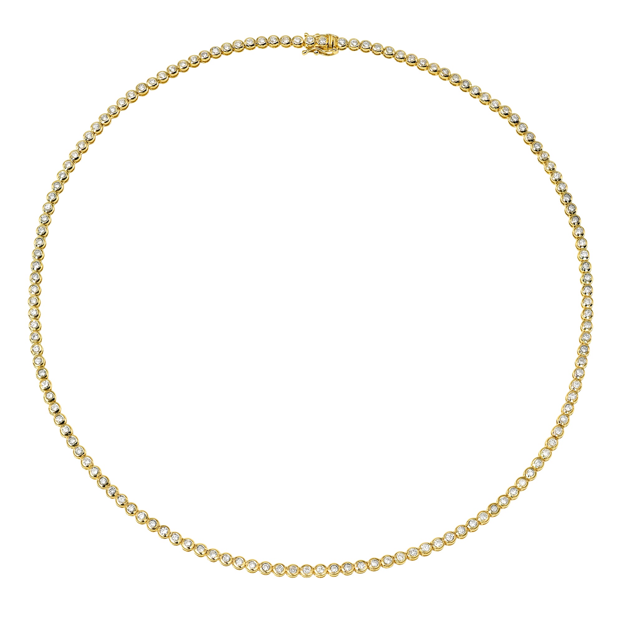 Bezel Set Natural Diamond Tennis Necklace (4.45ct)
