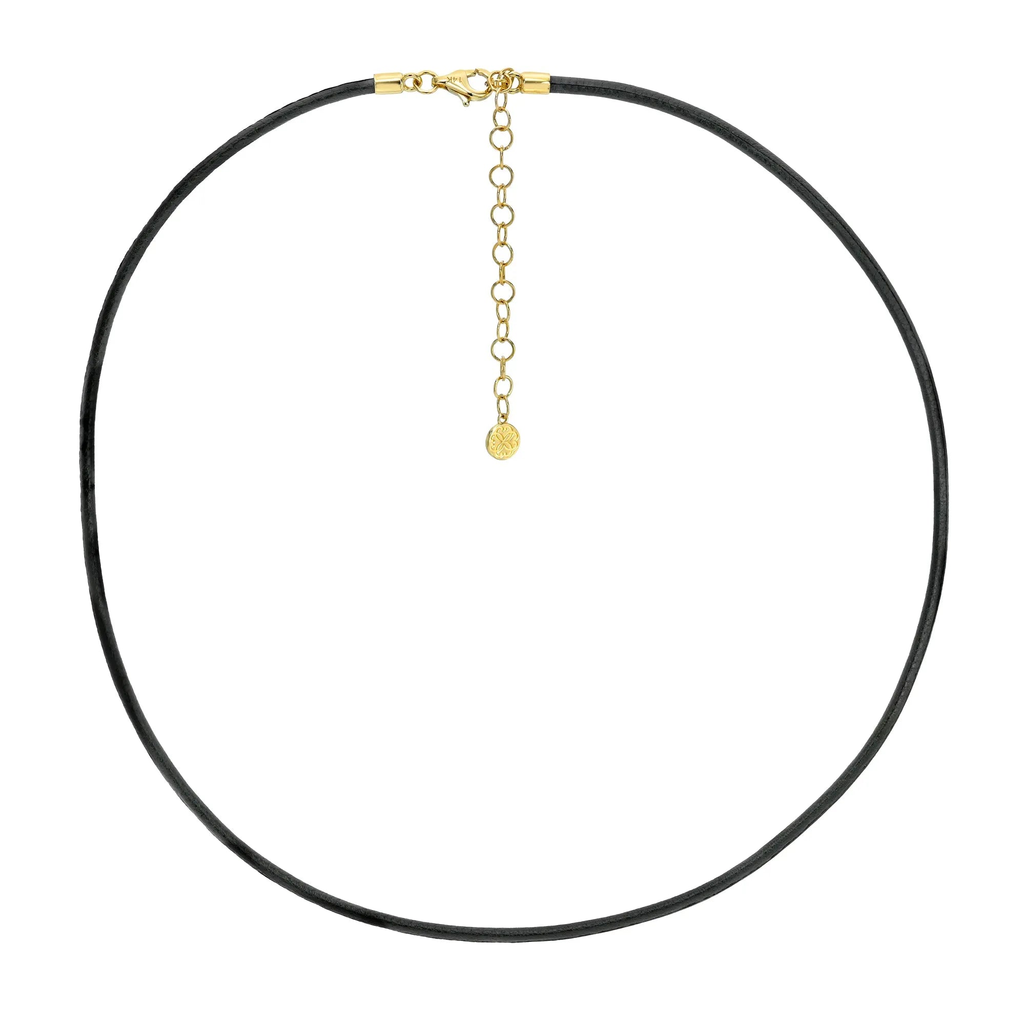 Black Leather Cord Necklace-Necklaces-Mama Bijoux