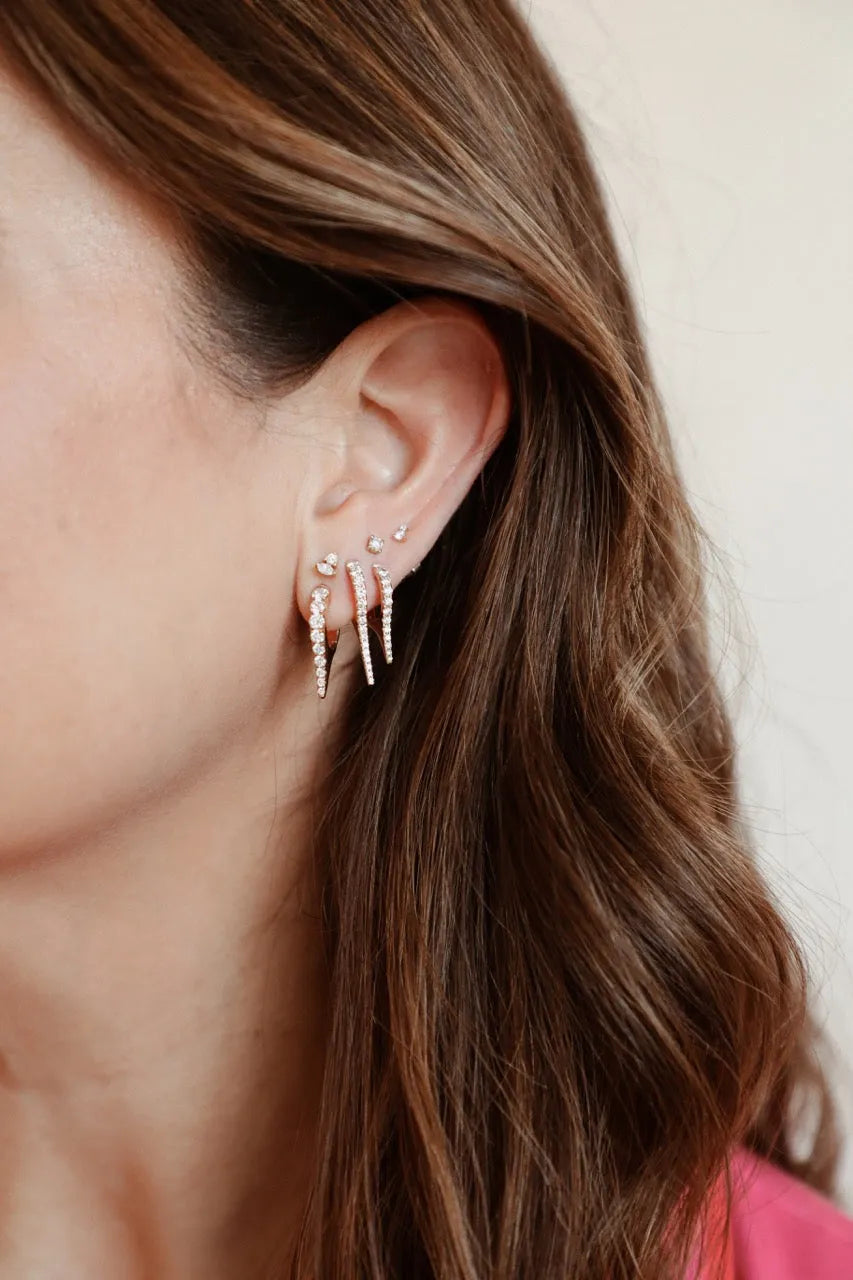 Itty Bitty Double Diamond Studs — Earrings — Mama Bijoux fine jewelry