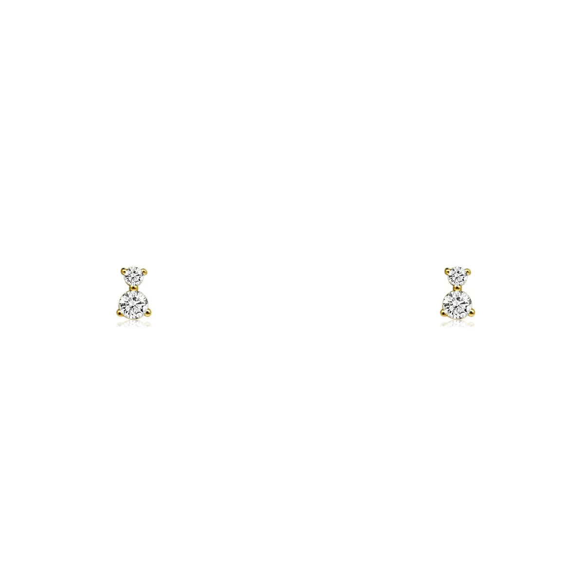 Itty Bitty Double Diamond Studs — Earrings — Mama Bijoux fine jewelry